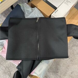 Black Zip-Up Waist‎ Trainer with Adjustable Velcro Straps